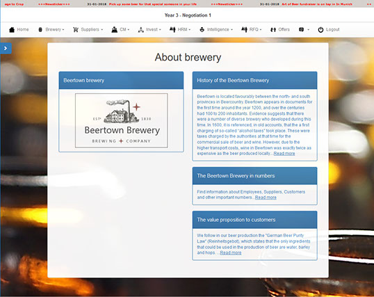 suPlay game overview - the Beertown Brewery setting